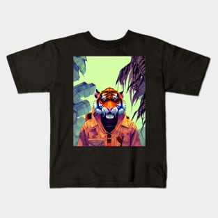 Anamorphic Lion wearing a Jacket Kids T-Shirt